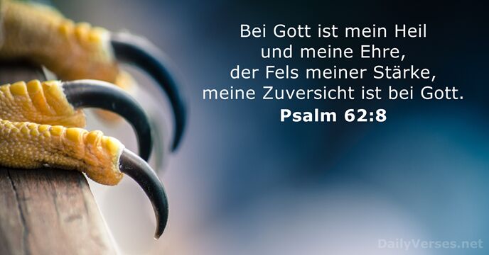 Bei Gott ist mein Heil und meine Ehre, der Fels meiner Stärke… Psalm 62:8