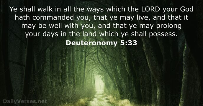 Ye shall walk in all the ways which the LORD your God… Deuteronomy 5:33