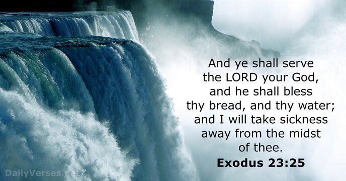 And ye shall serve the LORD your God, and he shall bless… Exodus 23:25