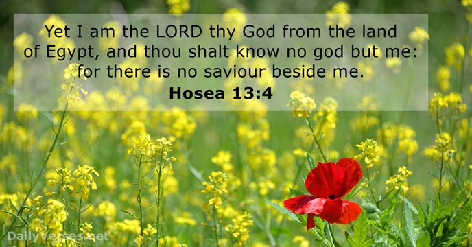 Yet I am the LORD thy God from the land of Egypt… Hosea 13:4