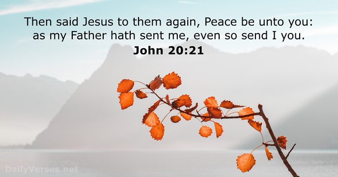 Then said Jesus to them again, Peace be unto you: as my… John 20:21