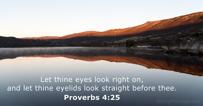 Let thine eyes look right on, and let thine eyelids look straight before thee. Proverbs 4:25