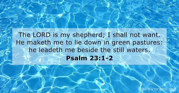 The LORD is my shepherd; I shall not want. He maketh me… Psalm 23:1-2