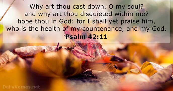 Why art thou cast down, O my soul? and why art thou… Psalm 42:11
