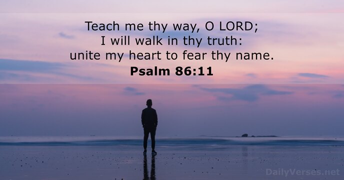 Teach me thy way, O LORD; I will walk in thy truth:… Psalm 86:11