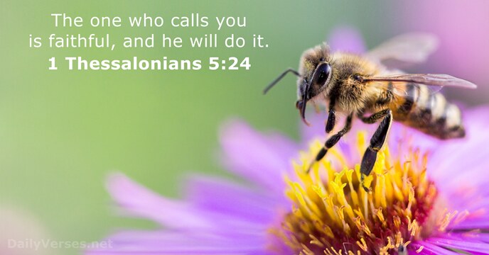 The one who calls you is faithful, and he will do it. 1 Thessalonians 5:24
