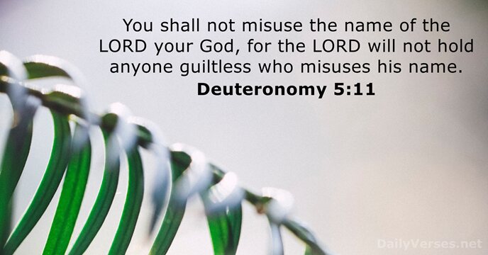 You shall not misuse the name of the LORD your God, for… Deuteronomy 5:11