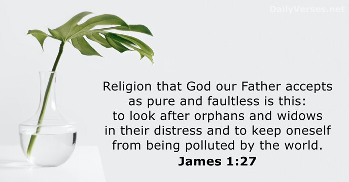 Religion that God our Father accepts as pure and faultless is this:… James 1:27