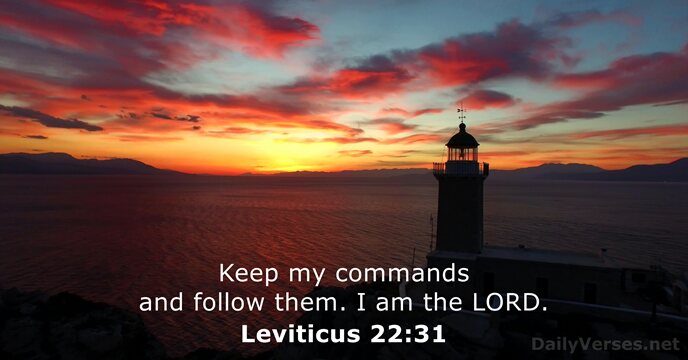 Keep my commands and follow them. I am the LORD. Leviticus 22:31
