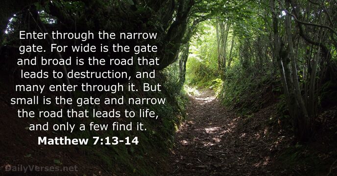 Matthew 7 13 14 Bible Verse Of The Day DailyVerses