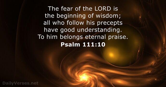 The fear of the LORD is the beginning of wisdom; all who… Psalm 111:10