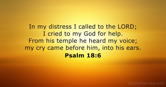 In my distress I called to the LORD; I cried to my… Psalm 18:6