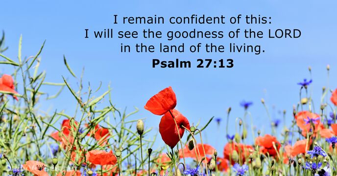 I remain confident of this: I will see the goodness of the… Psalm 27:13