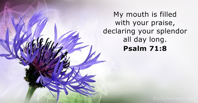 My mouth is filled with your praise, declaring your splendor all day long. Psalm 71:8