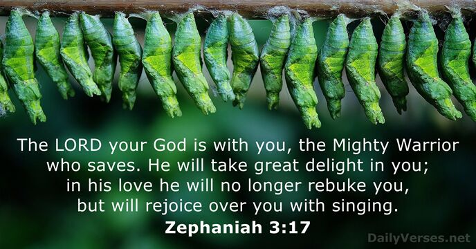 The LORD your God is with you, the Mighty Warrior who saves… Zephaniah 3:17