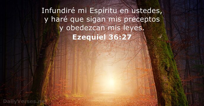 Infundiré mi Espíritu en ustedes, y haré que sigan mis preceptos y… Ezequiel 36:27