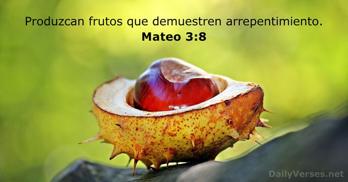 Produzcan frutos que demuestren arrepentimiento. Mateo 3:8