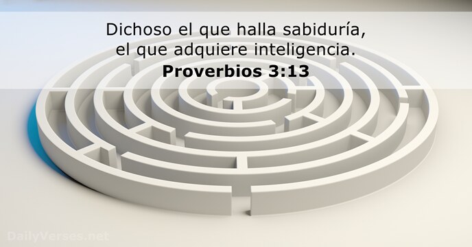 Dichoso el que halla sabiduría, el que adquiere inteligencia. Proverbios 3:13