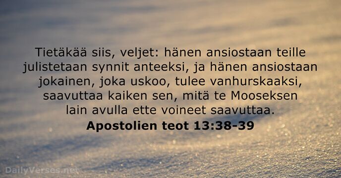 Apostolien teot 13:38-39