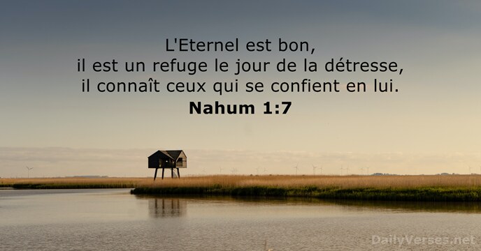 L'Eternel est bon, il est un refuge le jour de la détresse… Nahum 1:7