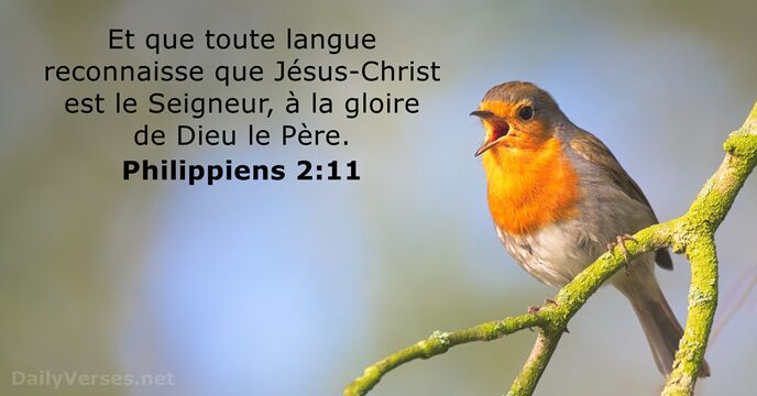 Et que toute langue reconnaisse que Jésus-Christ est le Seigneur, à la… Philippiens 2:11