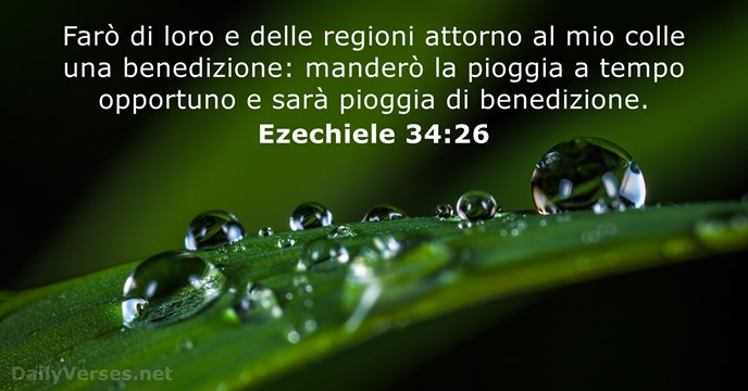 Farò di loro e delle regioni attorno al mio colle una benedizione:… Ezechiele 34:26