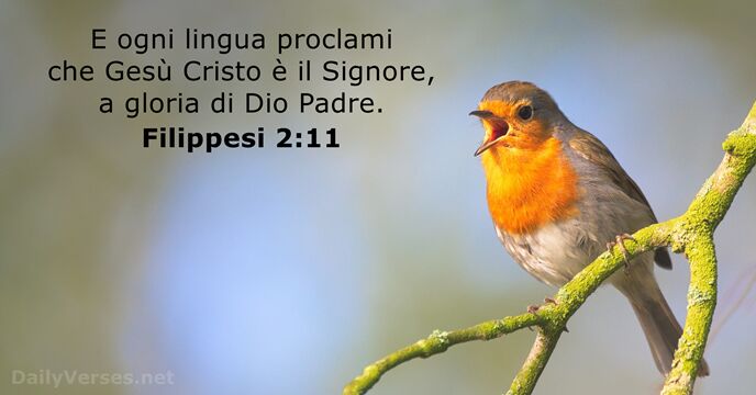 E ogni lingua proclami che Gesù Cristo è il Signore, a gloria… Filippesi 2:11