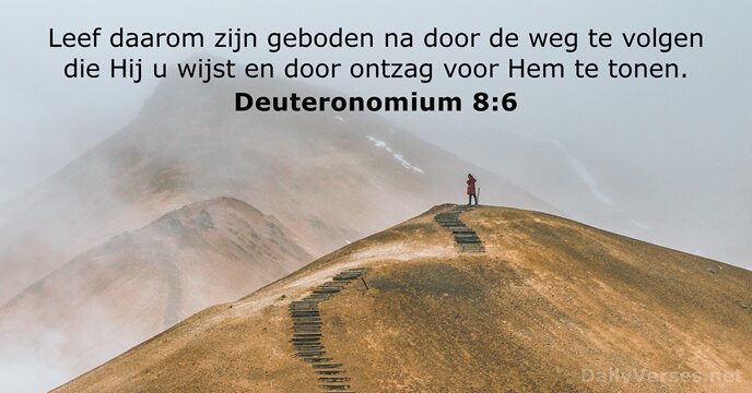 Leef daarom zijn geboden na door de weg te volgen die Hij… Deuteronomium 8:6