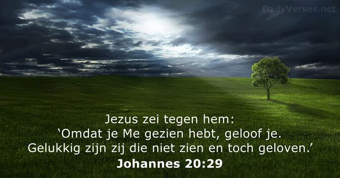 Jezus zei tegen hem: ‘Omdat je Me gezien hebt, geloof je. Gelukkig… Johannes 20:29