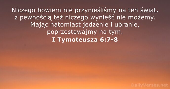 I Tymoteusza 6:7-8