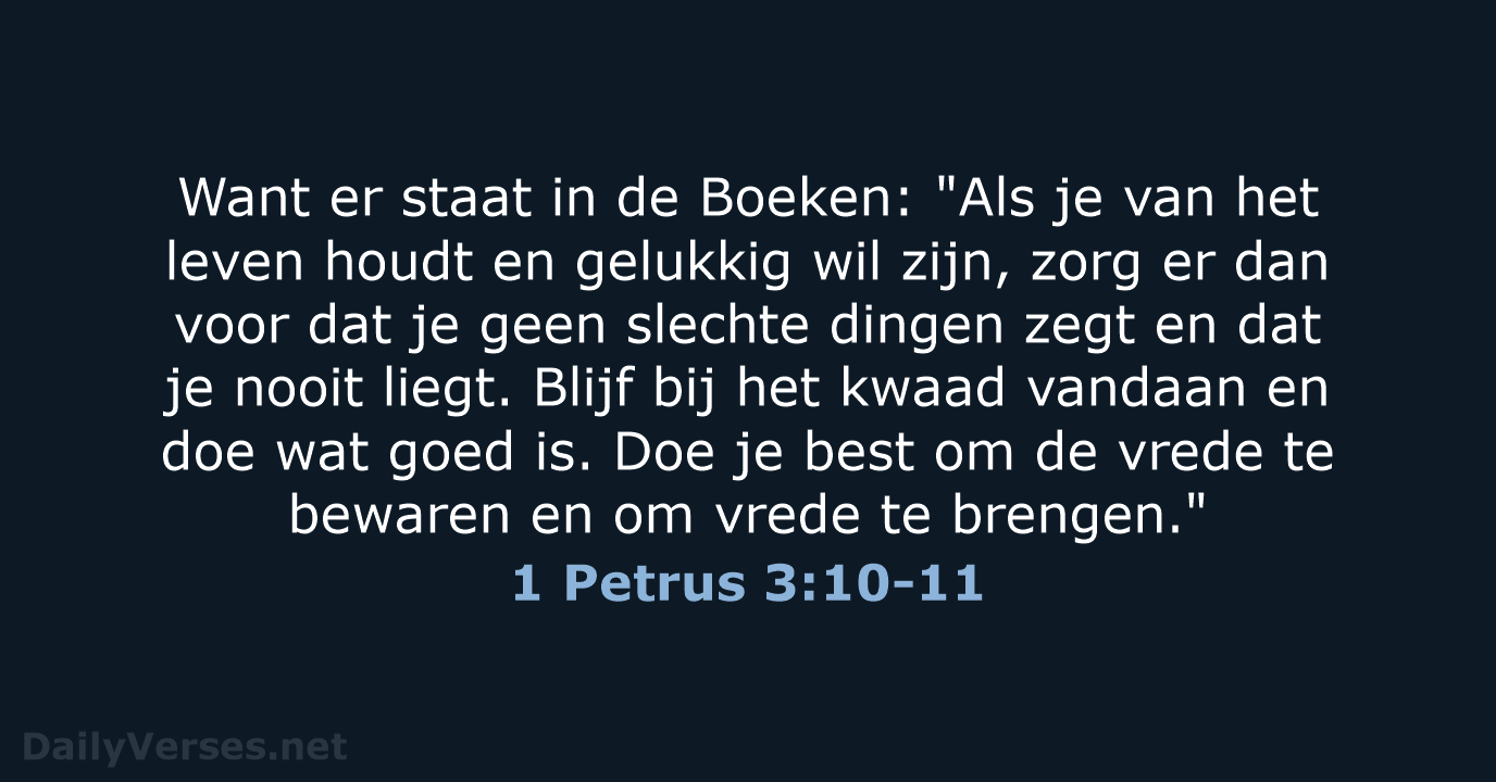 1 Petrus 3:10-11 - BB