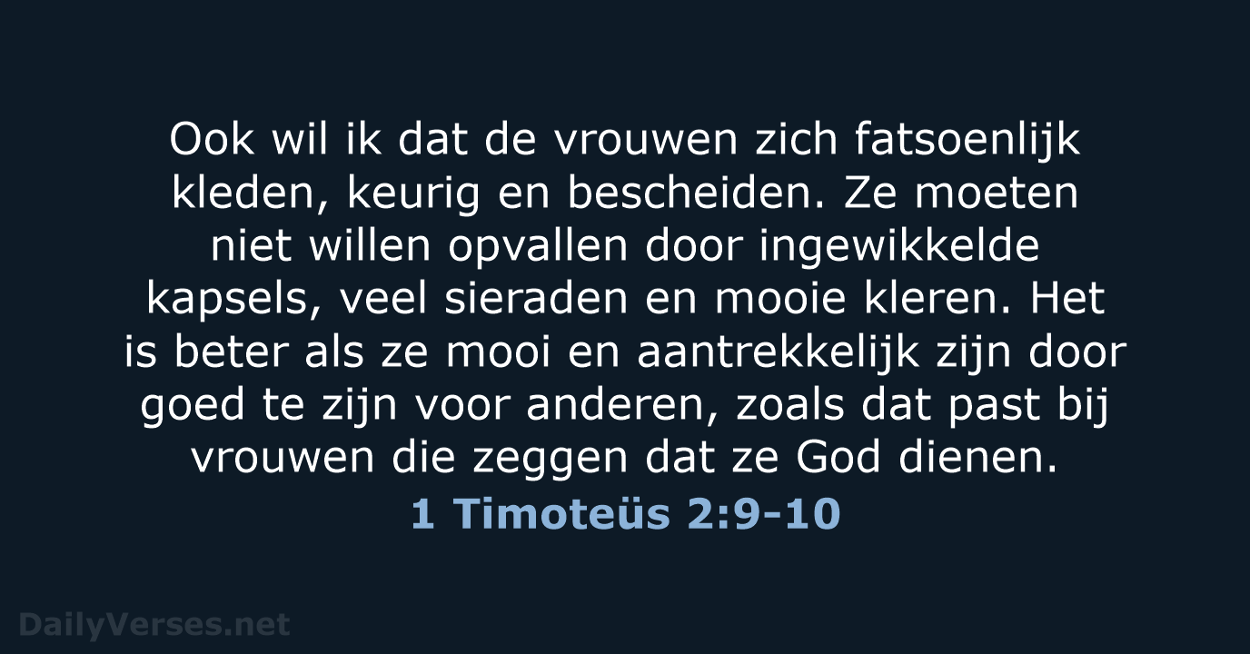 1 Timoteüs 2:9-10 - BB