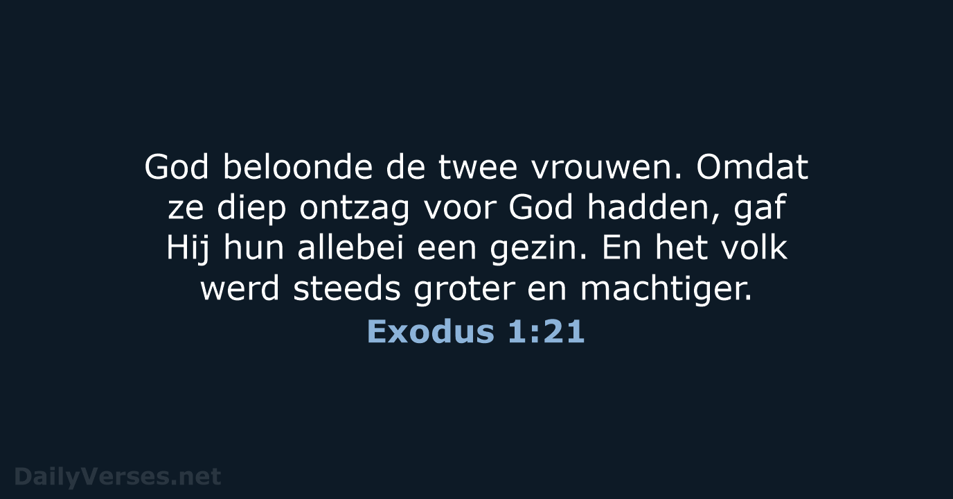 Exodus 1:21 - BB