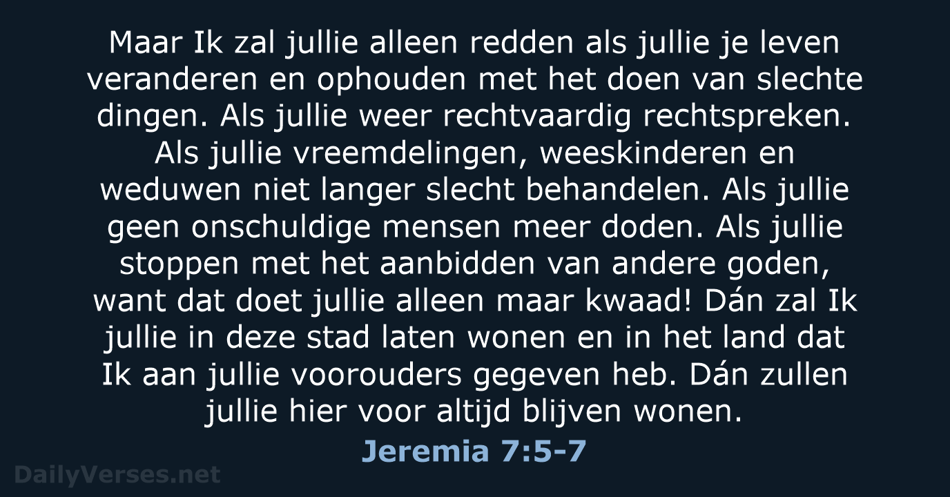 Jeremia 7:5-7 - BB