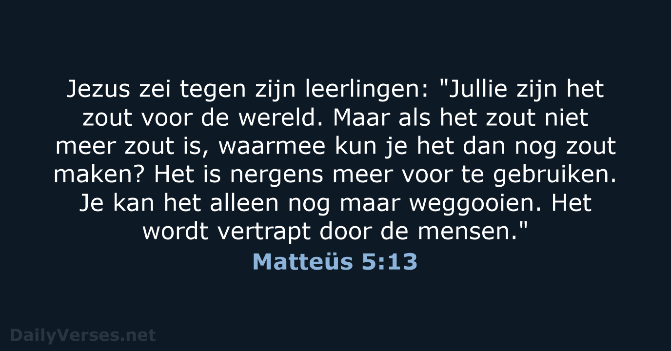 Matteüs 5:13 - BB