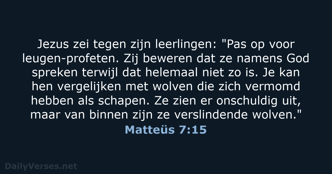 Matteüs 7:15 - BB