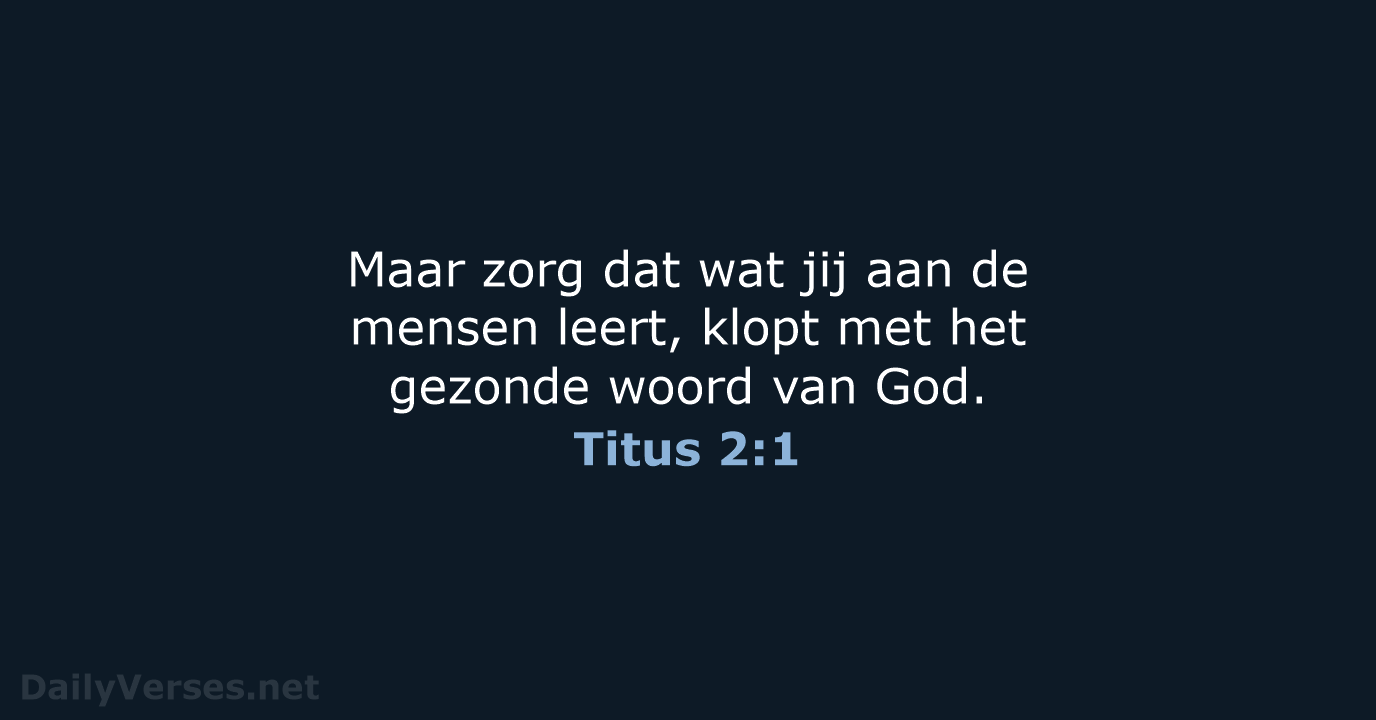 Titus 2:1 - BB