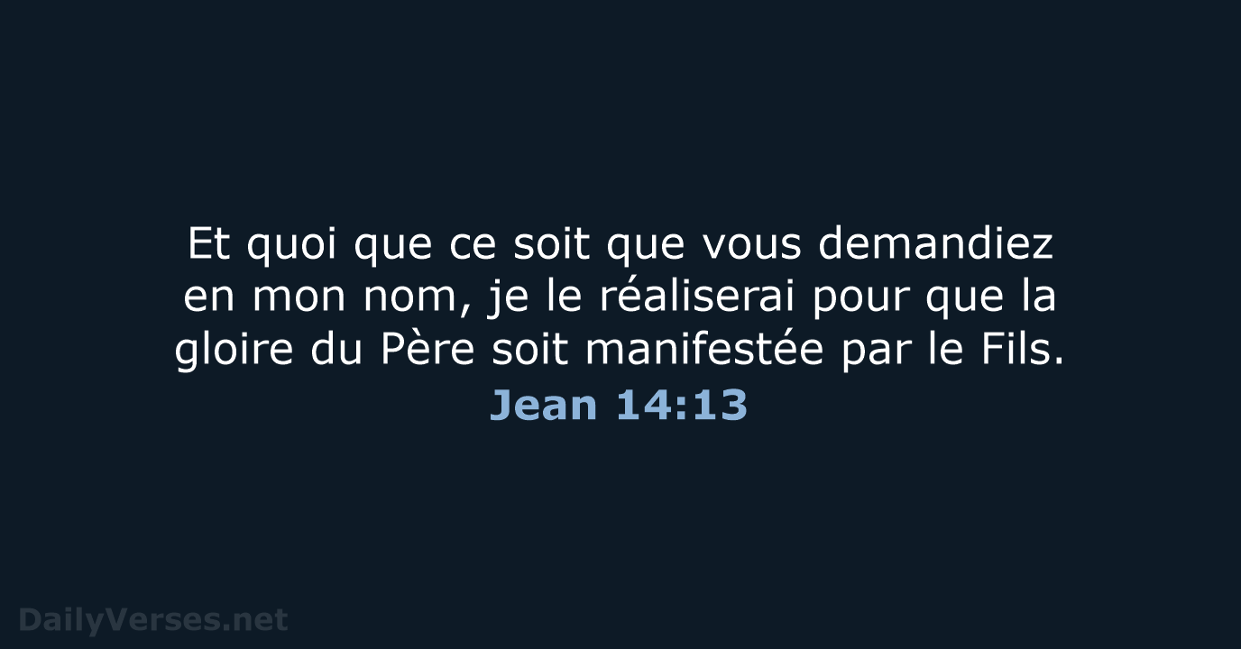 Jean 14:13 - BDS