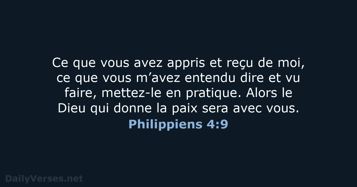 Philippiens 4:9 - BDS