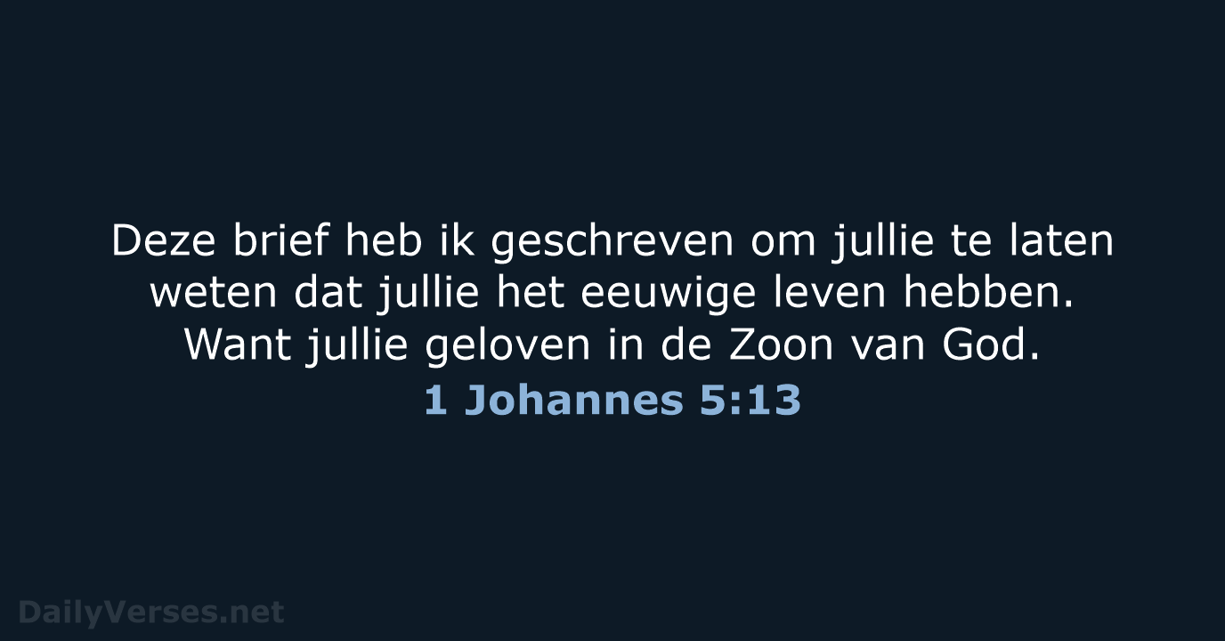 1 Johannes 5:13 - BGT