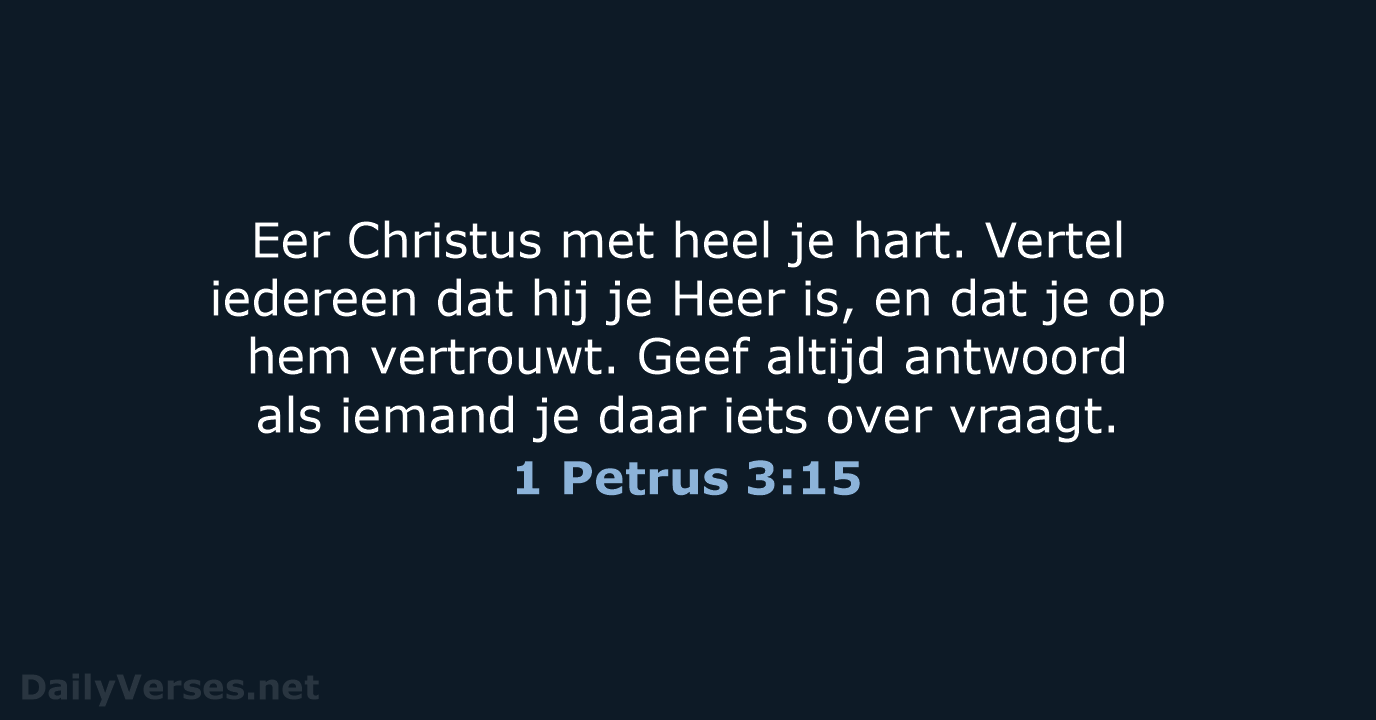 1 Petrus 3:15 - BGT