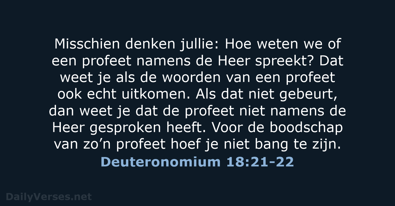 Deuteronomium 18:21-22 - BGT