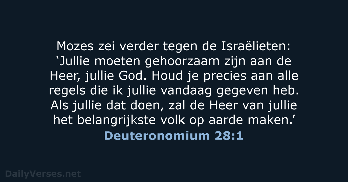 Deuteronomium 28:1 - BGT