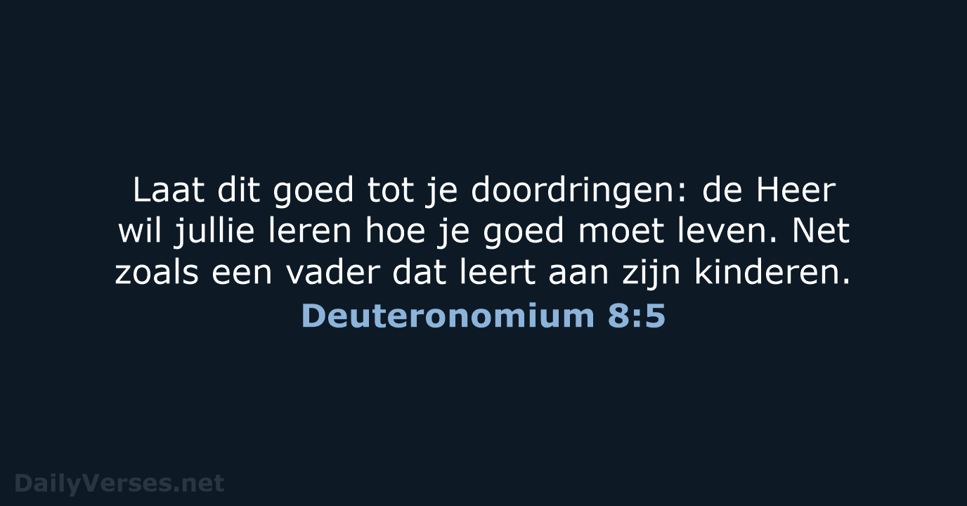 Deuteronomium 8:5 - BGT