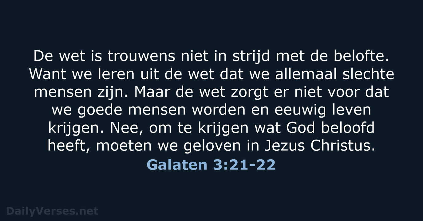 Galaten 3:21-22 - BGT