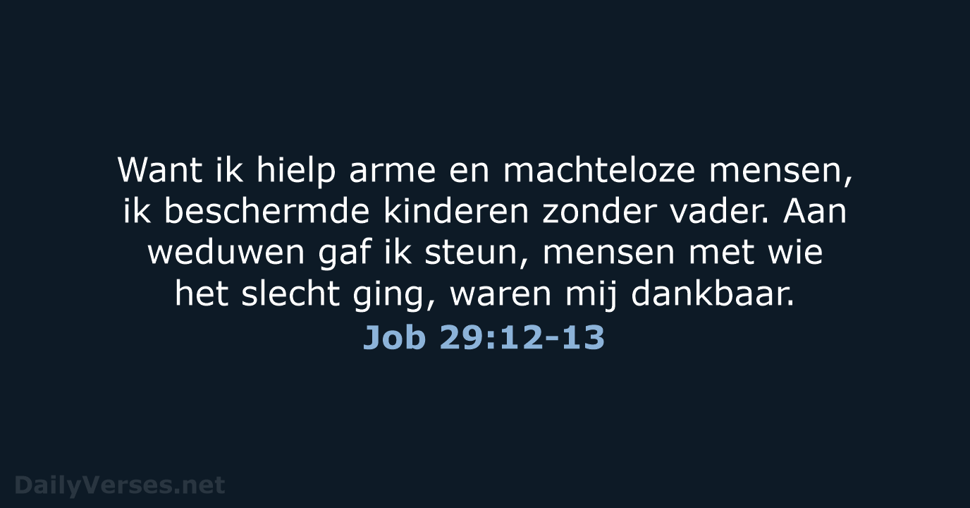Job 29:12-13 - BGT