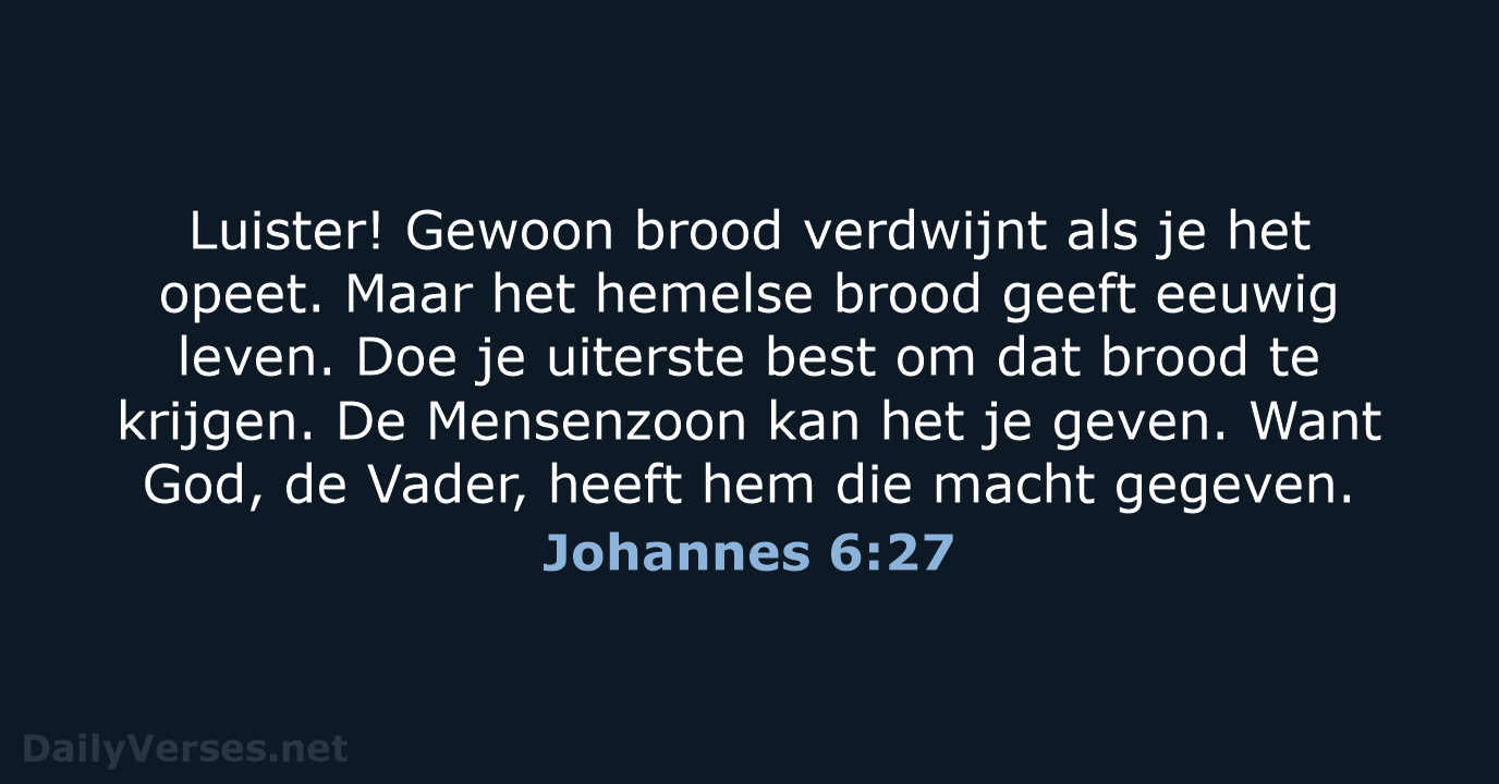 Johannes 6:27 - BGT