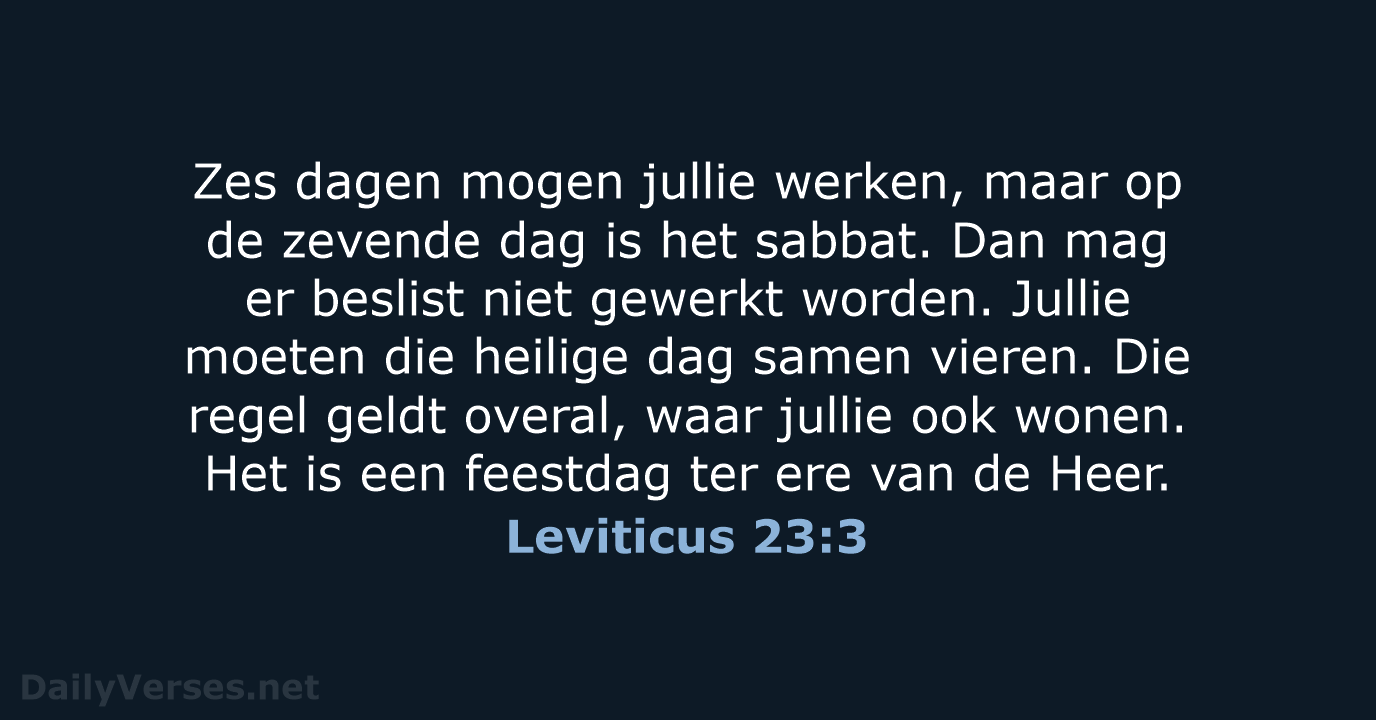 Leviticus 23:3 - BGT