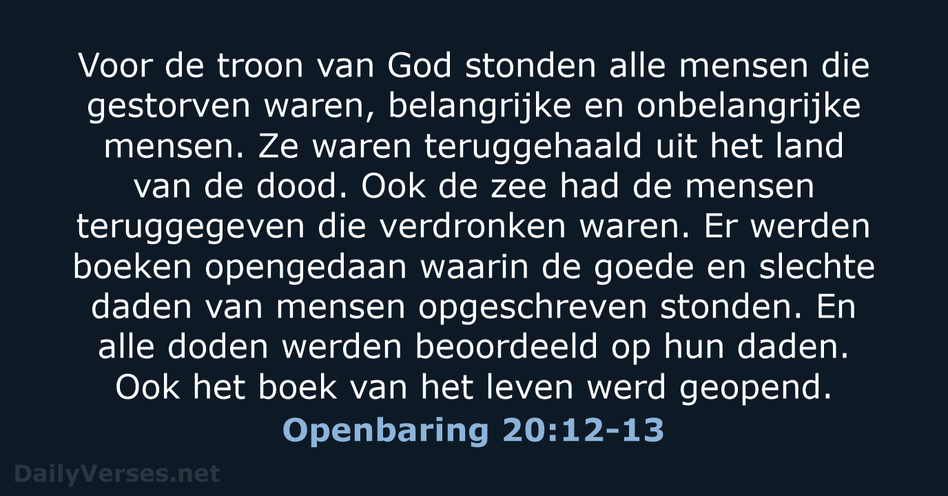 Openbaring 20:12-13 - BGT