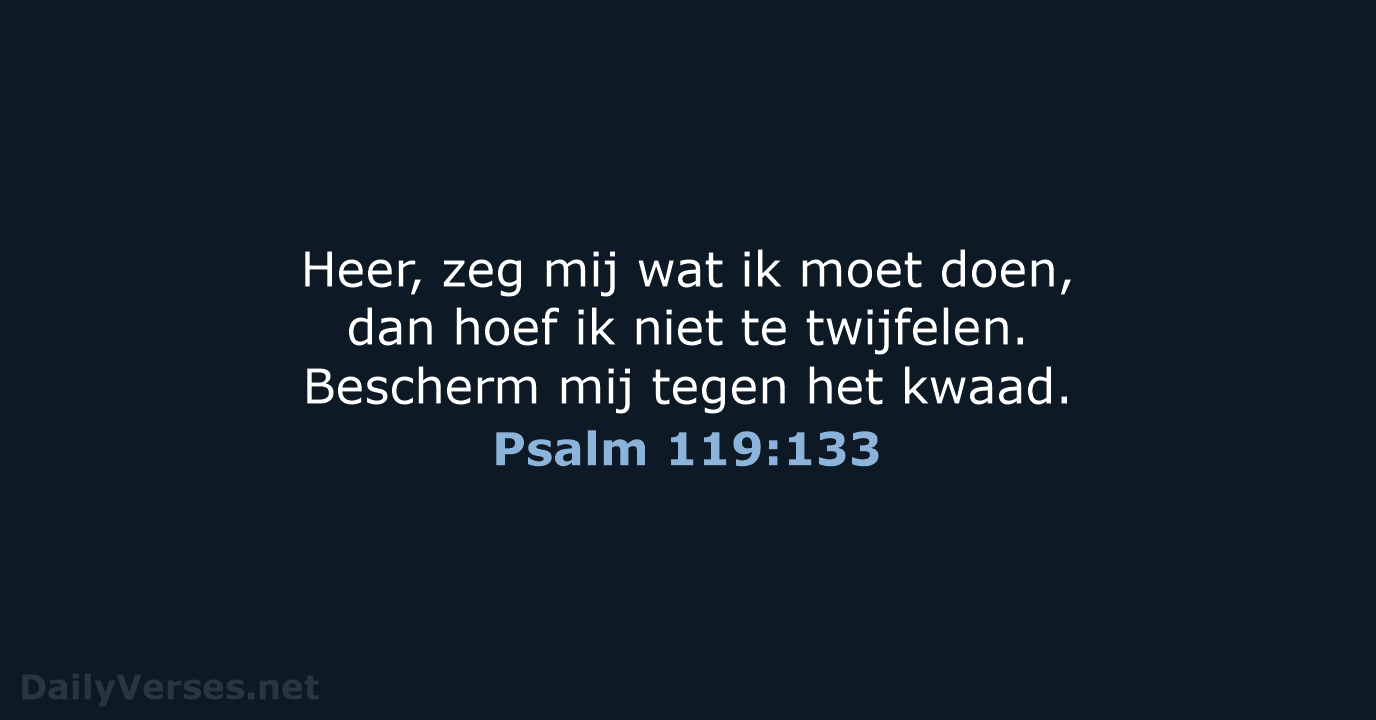 Heer, zeg mij wat ik moet doen, dan hoef ik niet te… Psalm 119:133
